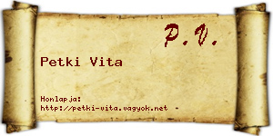 Petki Vita névjegykártya